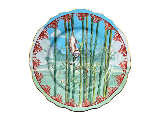 Porcelain Plate Chinoiserie Bamboo