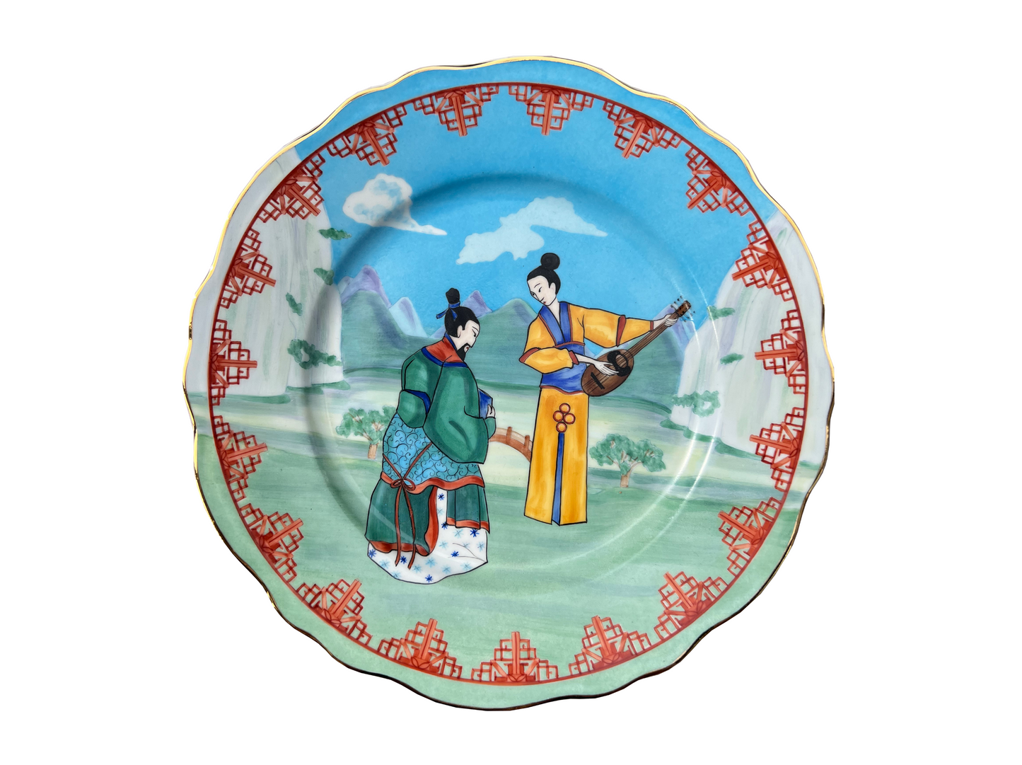 Plate Chinoiserie Musicians