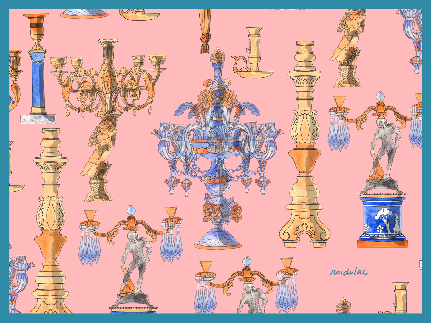 Placemat chandelier pink